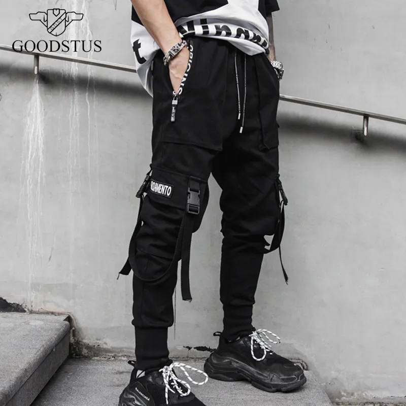 Hip Hop Joggers Hommes Noir Harem Pantalon cargo hommes Pantalons baggy  Jogger Casual for les hommes Hip Hop Cargo Pants Streetwea Pantalons  décontractés pour hommes ( Color : Black , Size 