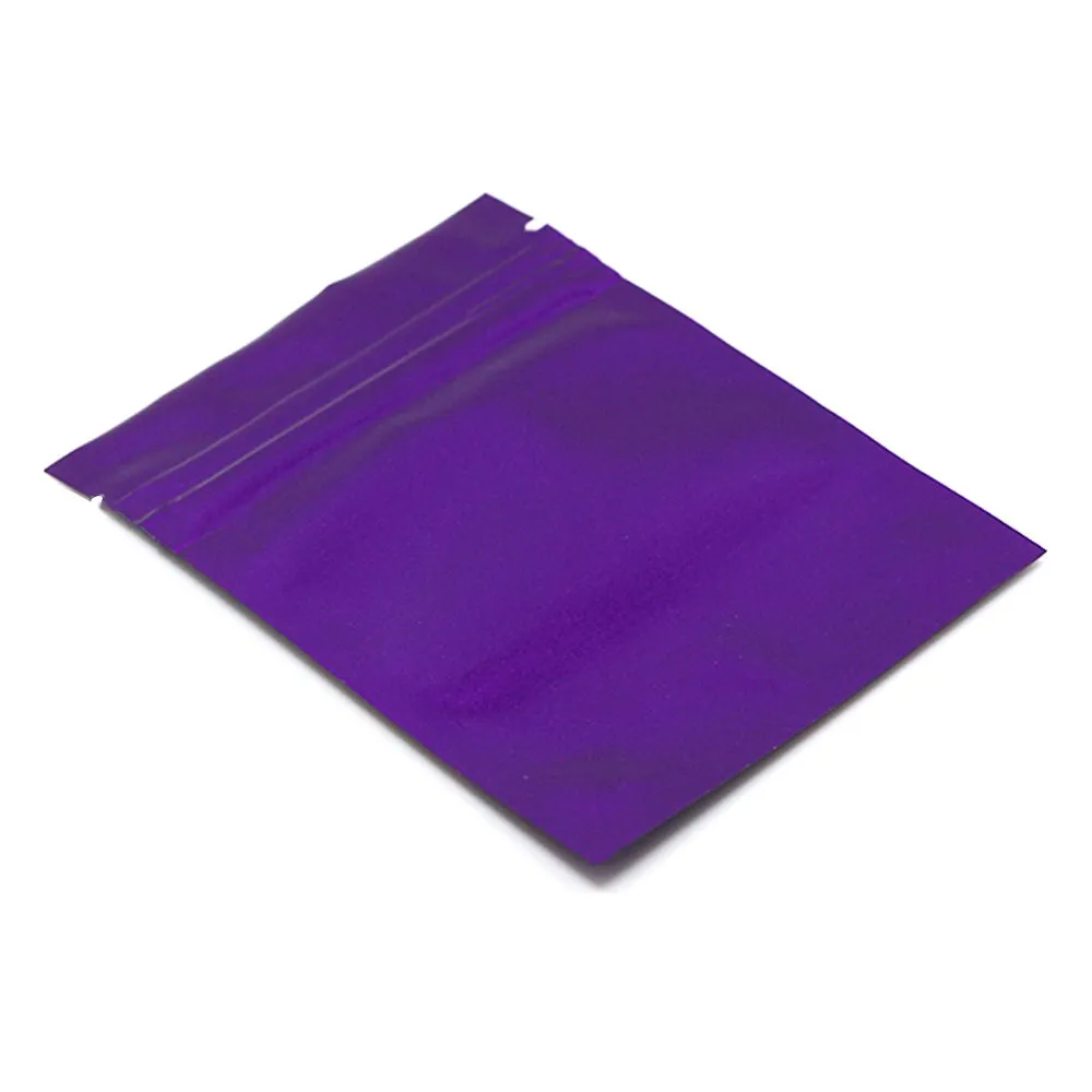 10 * 15 cm 100 pz viola richiudibile chiusura lampo sacchetti in mylar sacchetti di imballaggio cerniera impermeabile tenuta cibo secco confezione confezione regalo e artigianato borsa campione