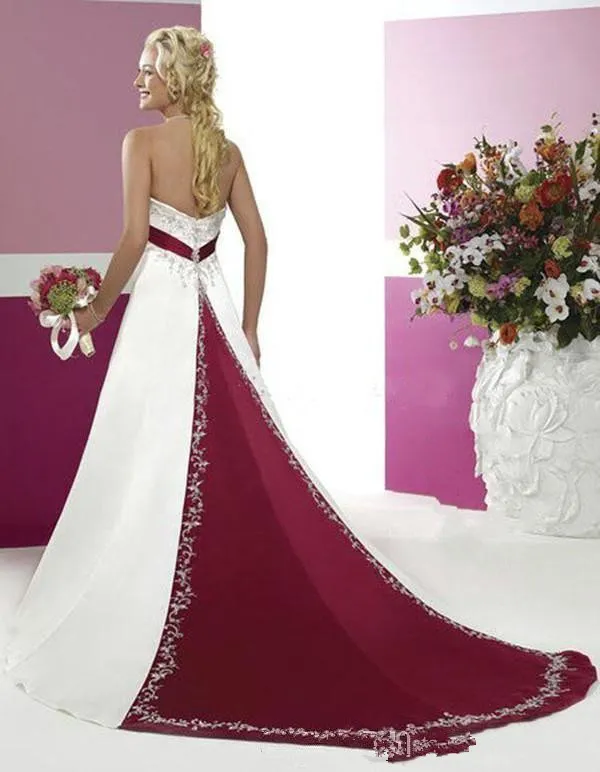 Timeless red and 2025 white wedding dresses
