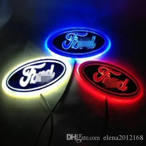 4d LED -bil svans logotypljusmärke lampemblem klistermärke för Ford logo dekoration270z