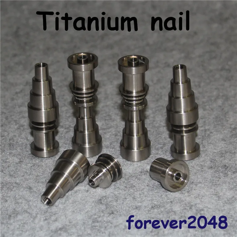 Outils à main 6 en 1 Domeless Titanium Nail Ti GR2 Nails joint 10mm 14mm 18mm Verre Bong Pipe à eau Tuyaux en verre Universel et pratique