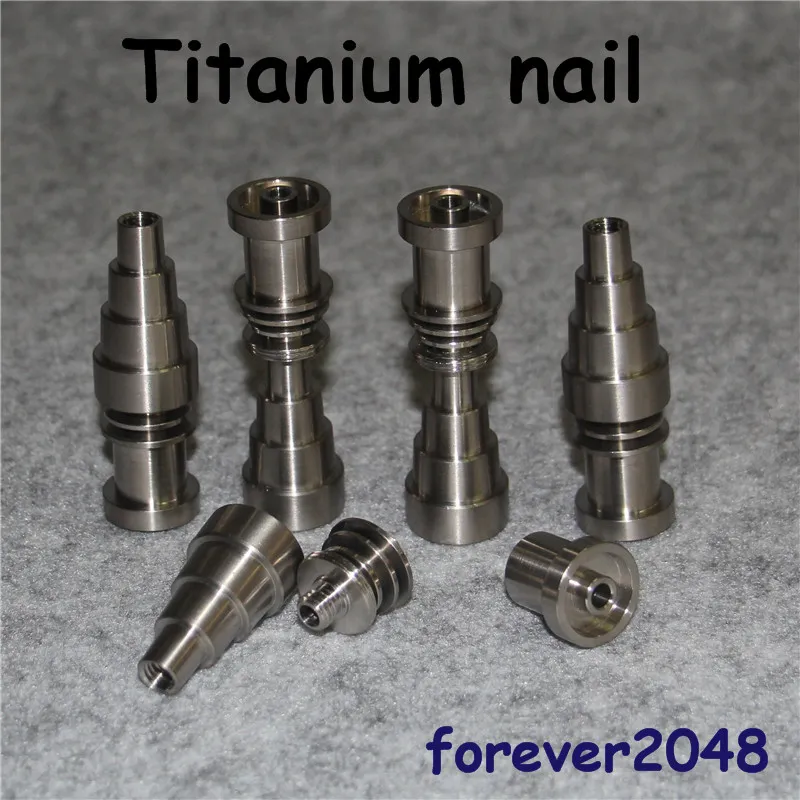 Hand tools 6 in 1 Domeless Titanium Nail Ti GR2 Nails joint 10mm 14mm 18mm Glass bong water pipe glass pipes Universal and Convenient