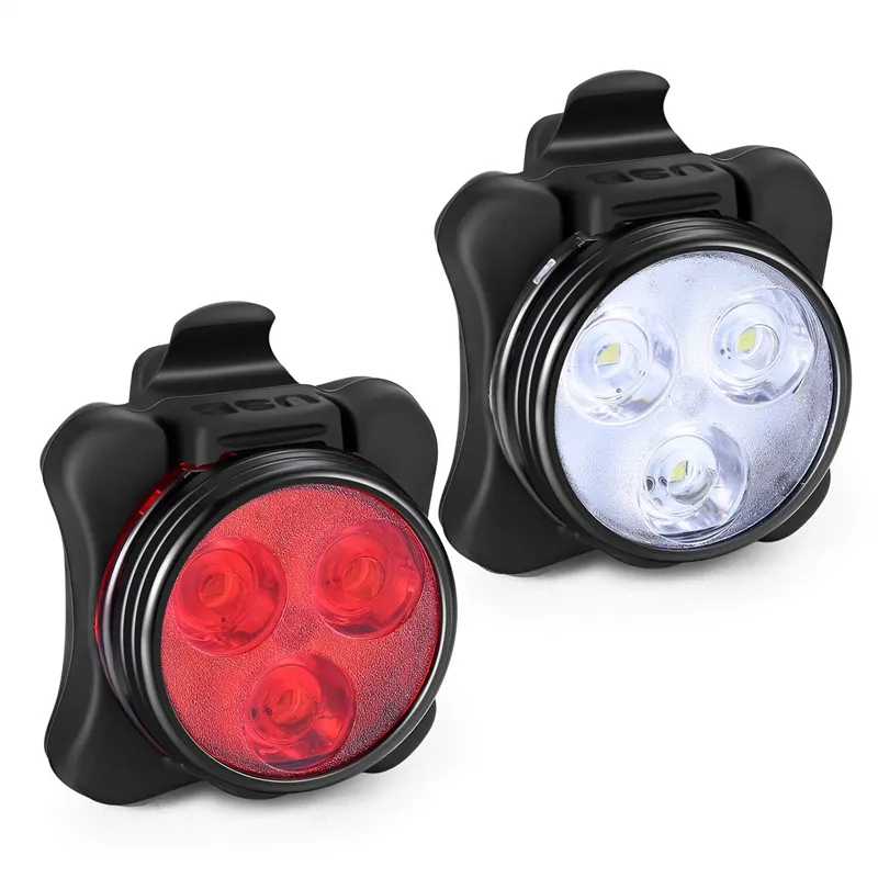 Paquete de 8 luces de bicicleta LED de silicona, 4 faros delanteros de  bicicleta y 4 luces traseras (rojo y blanco), luz impermeable multiusos  para