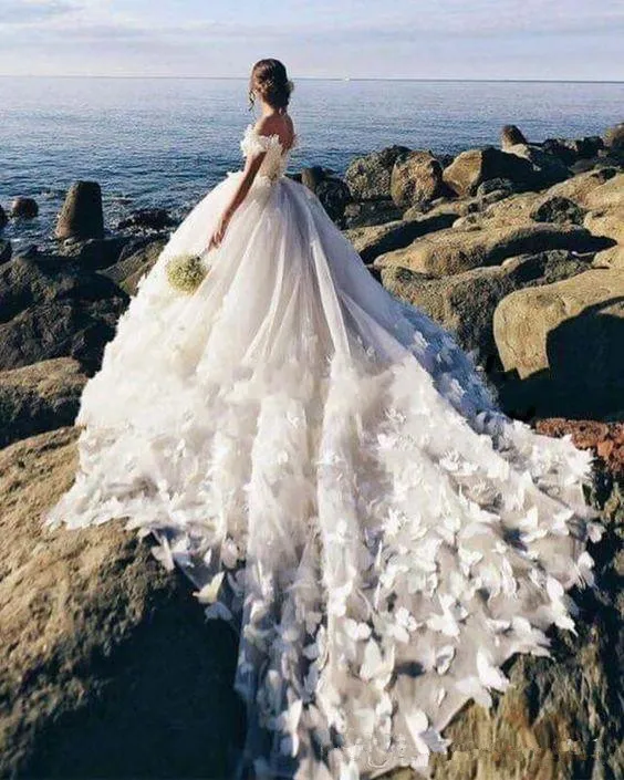 Wedding dress with butterfly detail hotsell