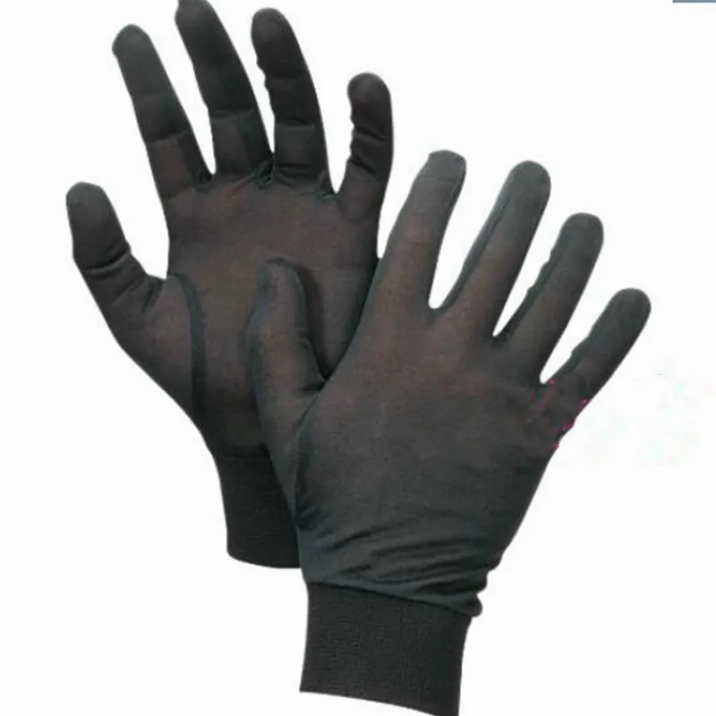 1pair Pure Silk Black Liner Inner Thin Gloves Bike Motorcycle Soft Sport Gloves Driving Cycling Party Gloves One Size CYF9165 Y200110