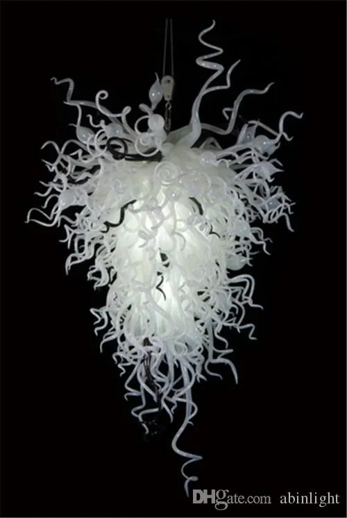 Custom Made White Art Glass Chandeliers Home Decoration Dmuchanie Kryształ LED Nowoczesny Chihuly Żyrandol