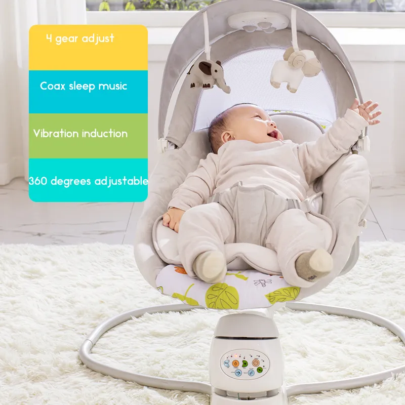 자동 스윙 아기 흔들 의자 아기 요람을 진정시키는 신생아 침대 크래들 비 전기 잠자는 침대 babyfond