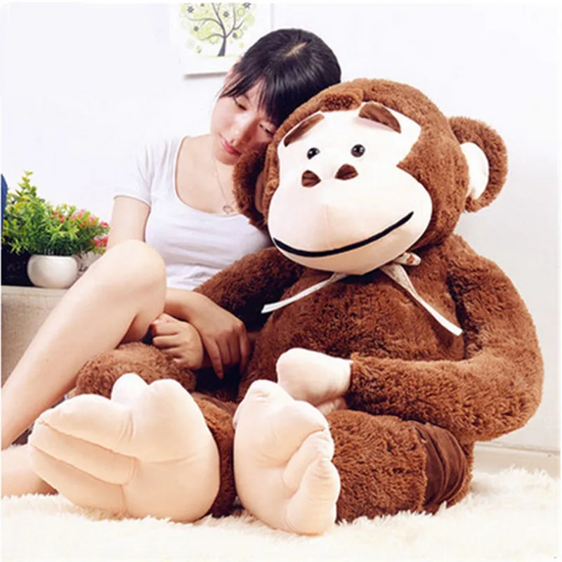 Dorimytrader jumbo djur orangutan plysch leksaker jätte mjuk fylld tecknad monkey docka anime kudde 65inch 165cm barn gåvor dy61664