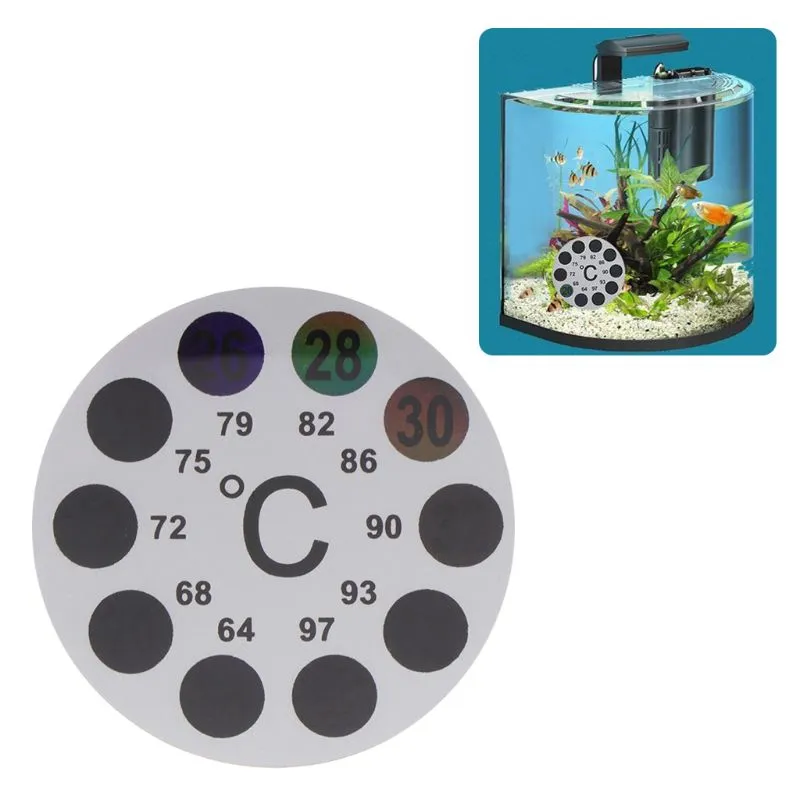 Autoadesivo del termometro dell'acquario da 18 a 36 temperatura Etichetta in scala digitale Stick-on Pet Forniture per animali domestici / Vino / frigorifero