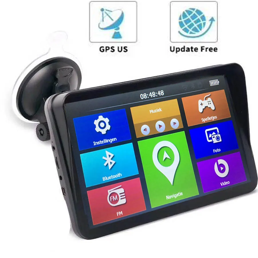 Nieuwe 9 Inch Auto Truck GPS Navigator Capacy Screen Truck Navigatie MTK 256M + 8GB FM Bluetooth Avin Sun Shade Vizier EU US AU