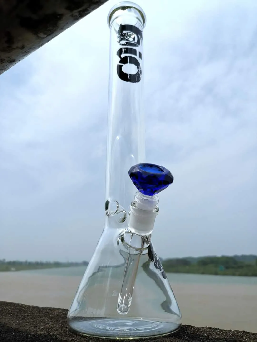 10 pollici Big Bong in vetro Beaker Bong Parete in vetro spesso Tubi acqua super pesanti con ciotola in vetro o banger al quarzo