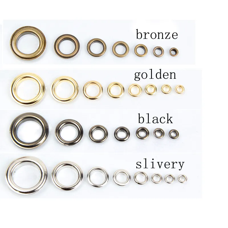 2000pcs bag set 10MM METAL EYELETS buttons for Scrapbooks sewing clothes accessory DIY craft gifts black golden slivery bronze Who3317