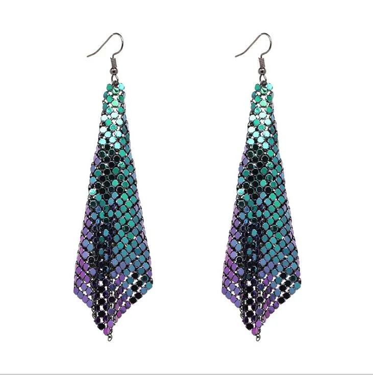 Metal mesh earrings sale