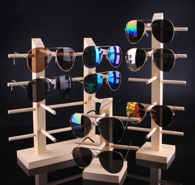 Multi strati di legno di Sunglass Display Rack Shelf occhiali Stand supporto dei monili per il multi coppie di vetro di vetrina trasporto libero