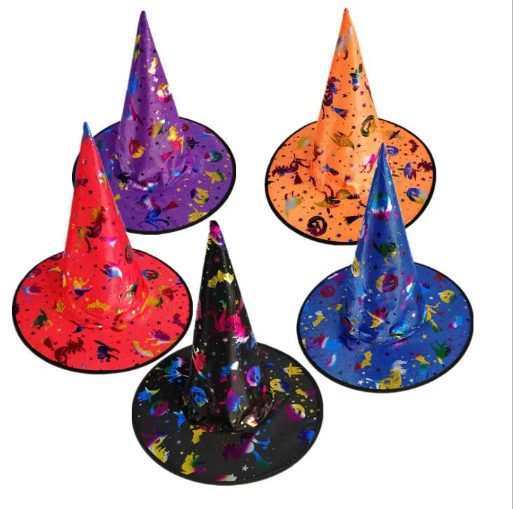 costumi di Halloween cappello Party cosplay Puntelli Cool Witches Wizard zucca Cappelli per bambini streghe fantasia per adulti berretti maschera da diavolo nero