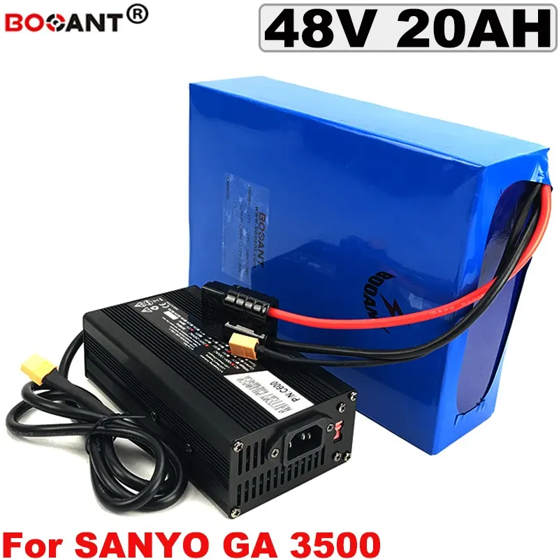 48V 20AH oplaadbare elektrische fiets lithium batterij voor Sanyo 18650 cel voor BAFANG 500W 1000W 1500W motor gratis verzending