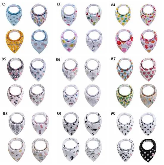 Kids Triangle Scarf Drool Bib INS Bandana Waterproof Pure Cotton Saliva Towels Baby Bibs Infant Cartoon Burp Cloths Pinafore Dribble PY6130