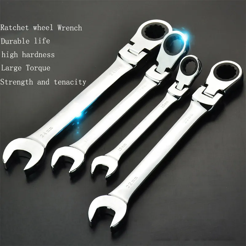 8-18mm Flexible Head Combination Ratchet Wrench Automatic Heads Labor-saving Open & Torx Wrenchs Auto Repair Hardware Tools