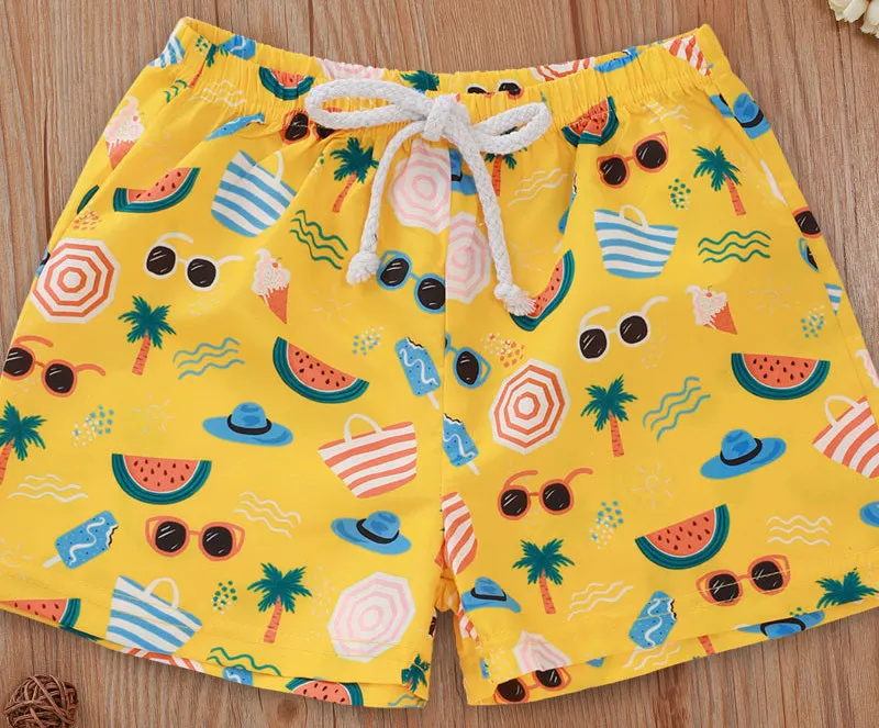 Niños Summer Swim Shorts Baby Boys Swimwear Floral Casual Elástico Cintura Playa Pantalones cortos Verano 2020 Caliente Nuevo Gota Envío
