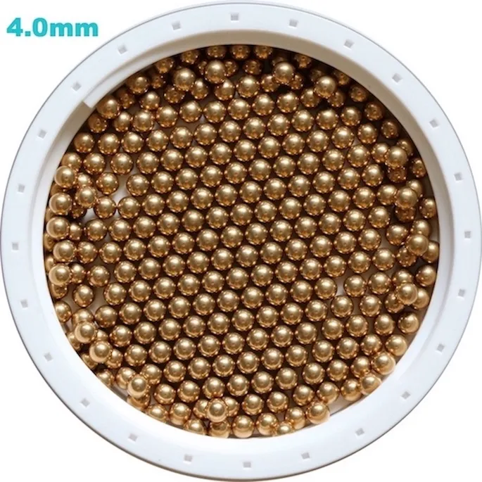 Esferas de rolamento contínuas do bronze de 4mm (H62) para as bombas e tipos industriais das válvulas, para a indústria automotriz, eletrônica e petroquímica.