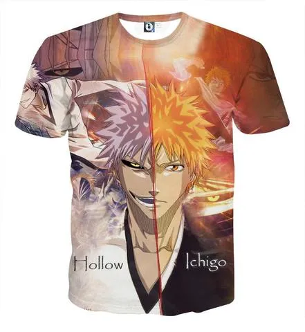 Bleach T Gömlek Erkekler 3D Baskı Yaz T Shirt Yeni Moda Anime Tees Kısa Kollu Comics Aile Hediyeler S-5XL