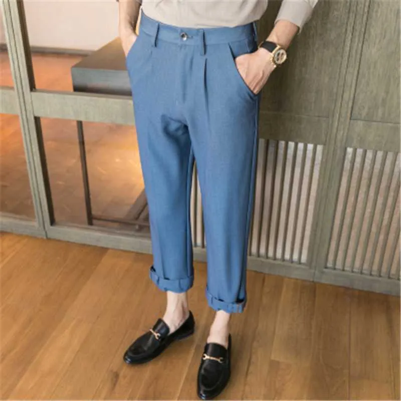 Mens Black Dress Pants Korean Streetwear Trousers for Men Casual Loose Fit Perfume Masculino Pantalon Costume Homme 2020 Spring242M