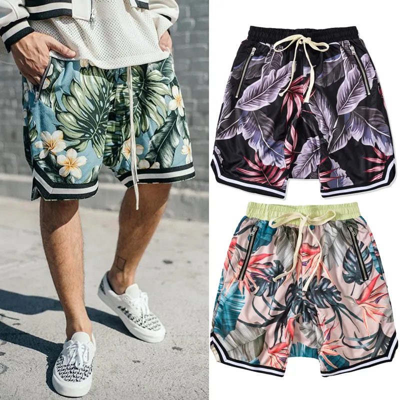 Mens Shorts High Street Shorts for Men Loose Hawaiian Style Hip Hop Streetwear with 3 Colors Fashion Style