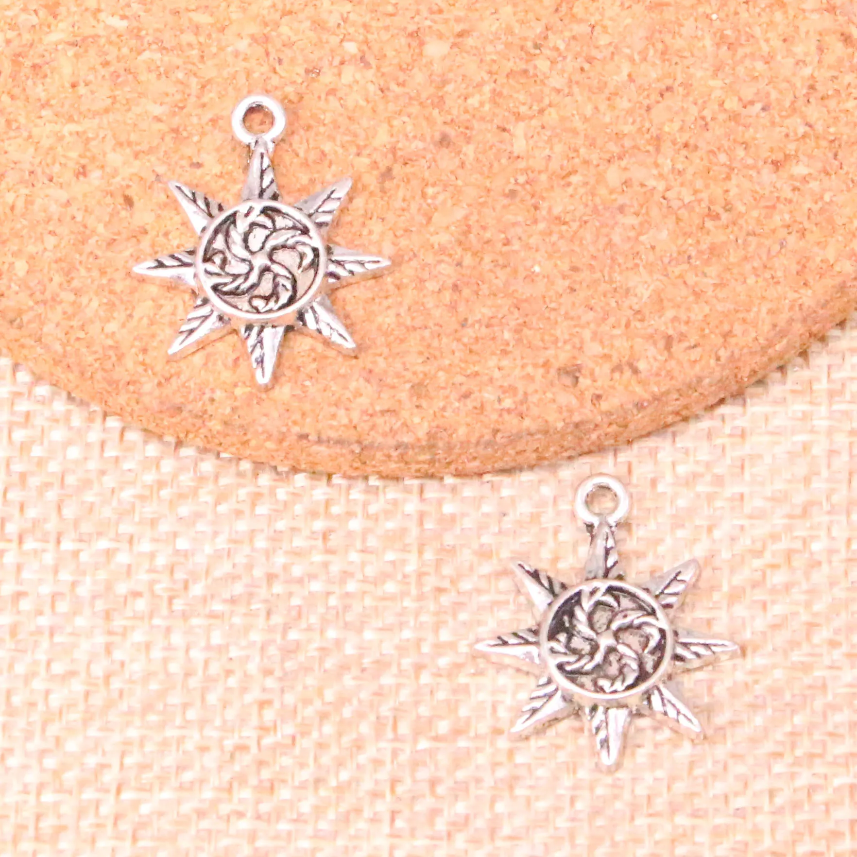 63pcs Charms sun 23*18mm Antique Making pendant fit,Vintage Tibetan Silver,DIY Handmade Jewelry