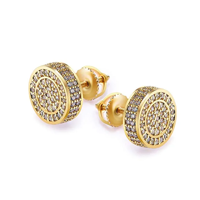 Amazon.com: NIV'S BLING Kite Ear Studs Iced with Micropave CZ - Square  Earrings for Men and Women | 18K Gold/Canary/Black/Rhodium Plated Cubic  Zirconia Earrings: Clothing, Shoes & Jewelry