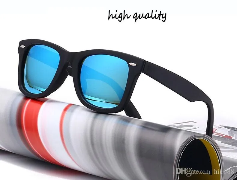 Wholesale-unisex Sunglasses Plank Frame Metal hinge Glass lenses Fashion Men Sun glasses Women glasses with brown cases and box