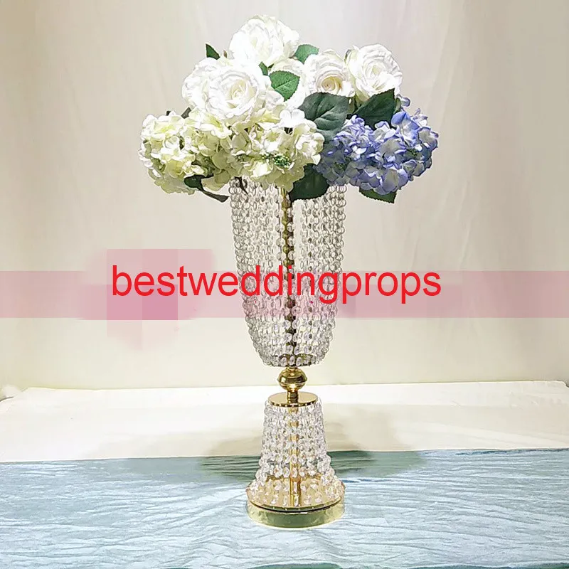 decorazione Nuovo vaso in argento stile e centrotavola floreale, vaso tromba in acrilico per matrimoni best0989