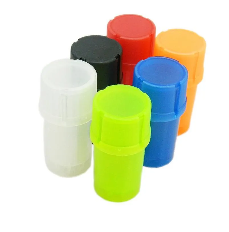 Colorful Cheap protable herb grinder tobacco dry herb grinder for smoking with plastic tobacco container DHL free shipping 110pcs