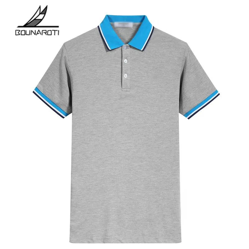 Smart Casual Top Solid Regularna Bawełniana Brand Odzież Nowa Koszulka Polo Biznes Mężczyzna Krótki Rękaw Oddychający Trend S -3XL