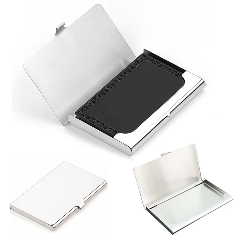 Creative Card Case Rostfritt stål Aluminium Holder Metal Box Cover Credit Men Affärskort Holder Card Wallet