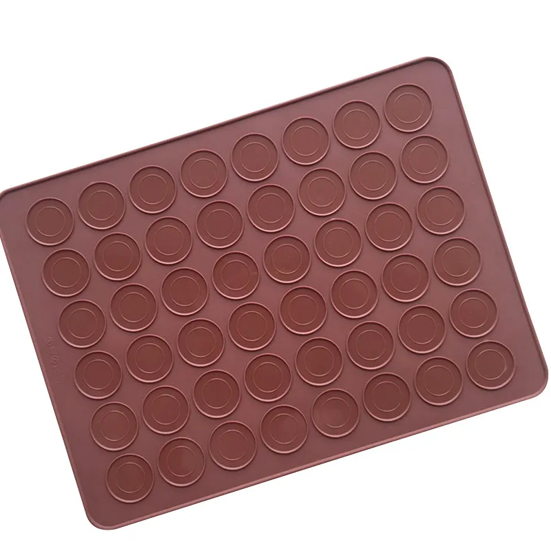 Macaron Silikon Mat Pişirme Kalıpları Tek Yan Düz Alt 48 Kapasite Badem Çikolatalı Çikolatalı Kurabiye Kalıplar 122145