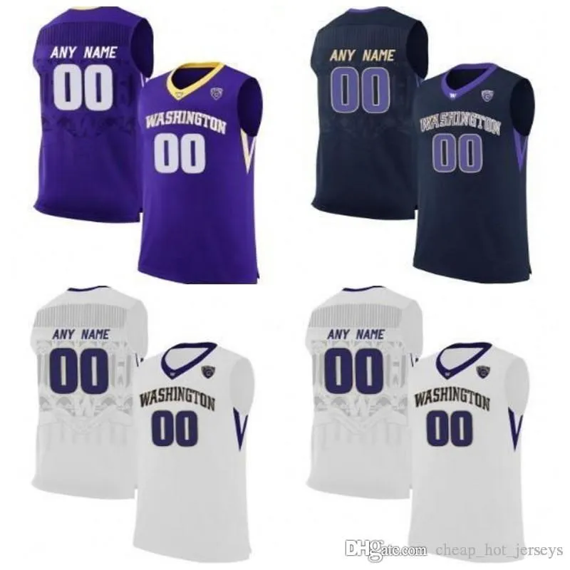 Custom 2020 Huskies College Basketball white black purple Stitched Any Name Any Number Markelle 20Fultz David 1Crisp Jerseys S-3XL