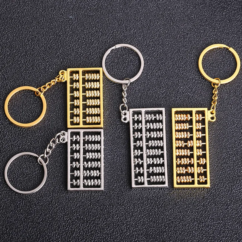 Metal 8-versnellingsbak 6-versnellingen Abacus Keychain Creative Car Key Pendant Business Advertising Promotie Kleine geschenken Groothandel Groothandel