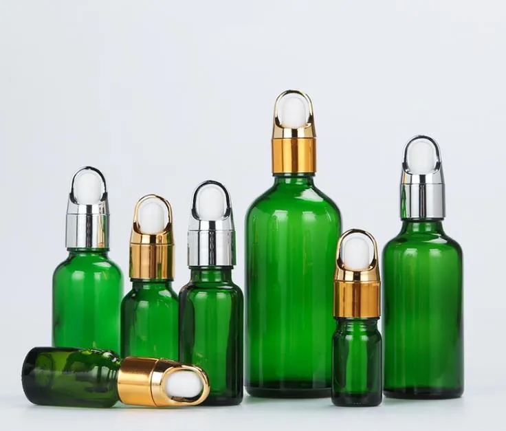 5 ml / 10ml / 15ml / 20ml Aromaterapia reagente Eye Dropper vidro verde Garrafa Líquido recarregáveis ​​Fast Shipping SN21
