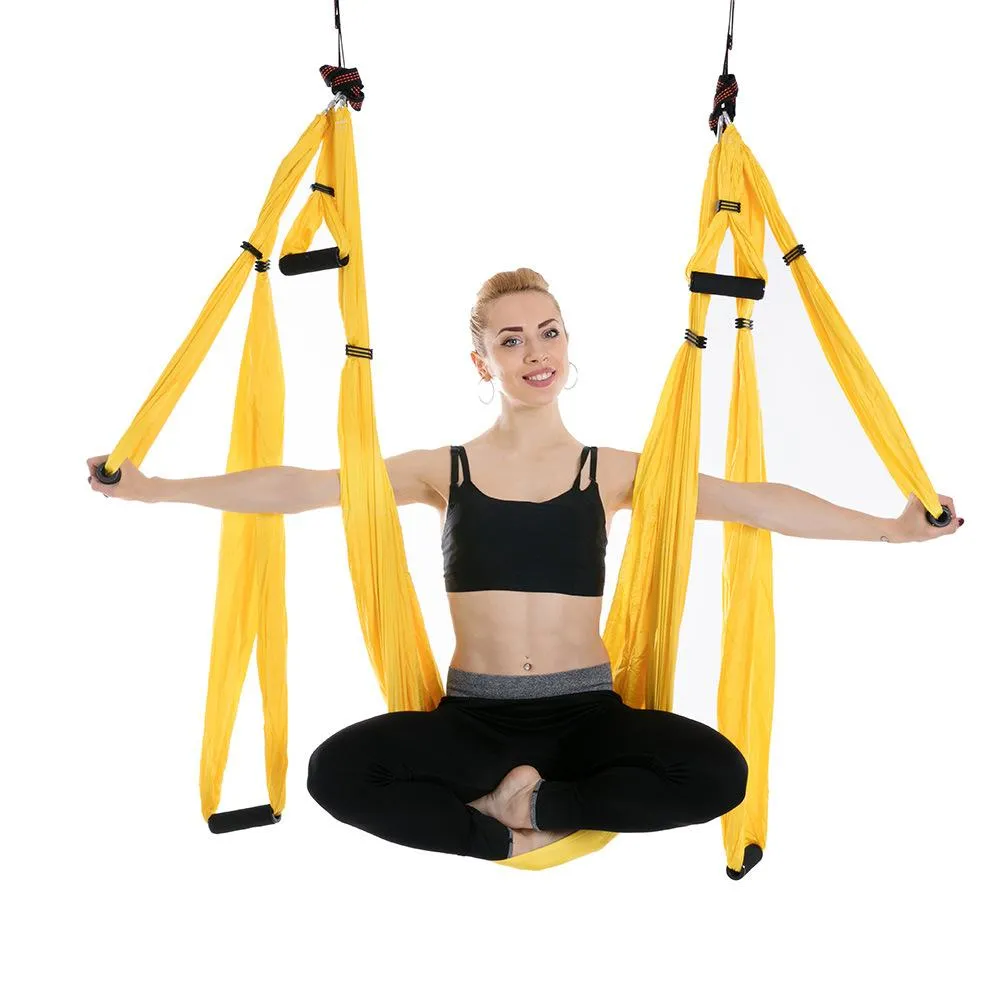 Yoga Swing Hammock Trapeze Sling Aerial Silk Set Anti-gravity Inversion  Fitne_$z