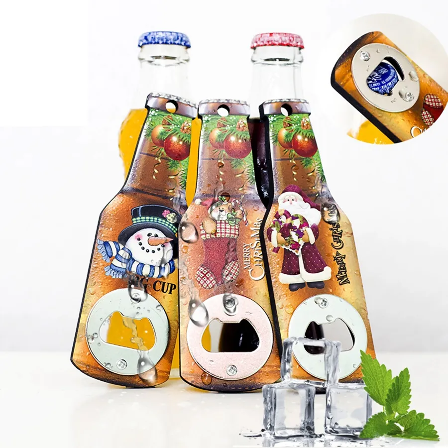 Творческий Рождество пиво открывалка для бутылок мода холодильник наклейки Рождество праздничные принадлежности украшения главная кухня инструменты TTA2144-2