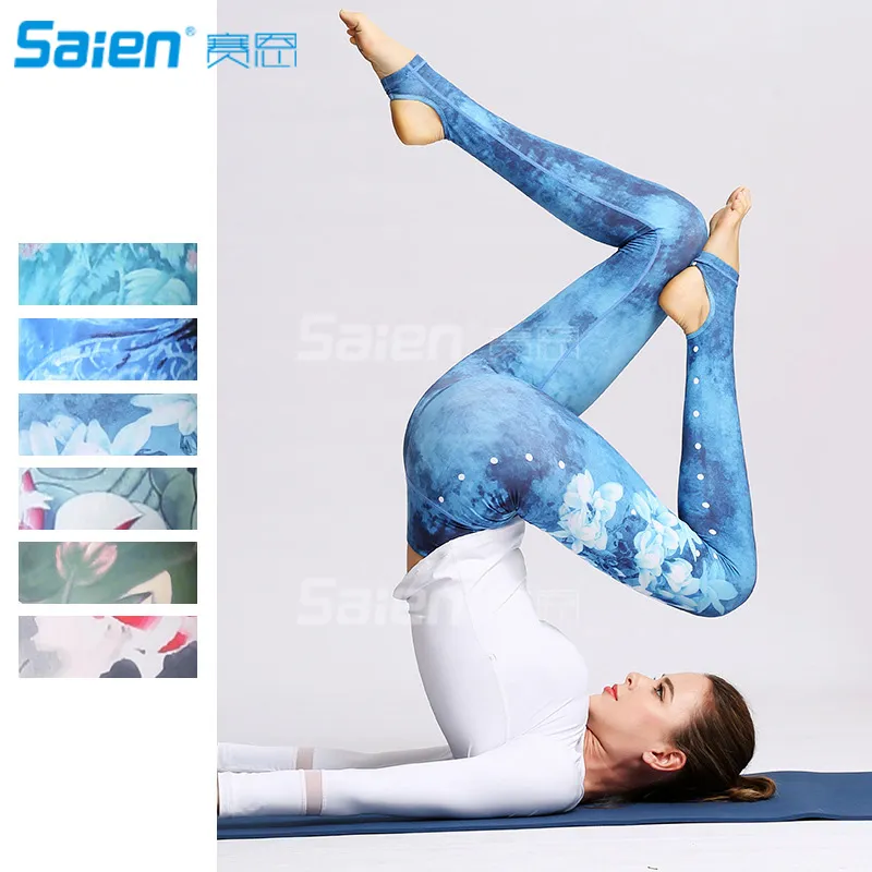 Leggings de cintura alta para mulheres - Soft opaco Slim Tummy Control Impresso Calças para Running Ciclismo Yoga