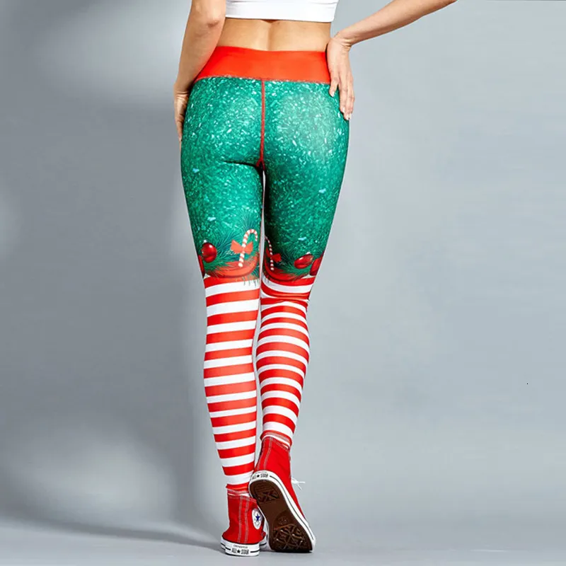 2019 Slim Green Ugly Santa Christmas Plus Size Christmas Leggings