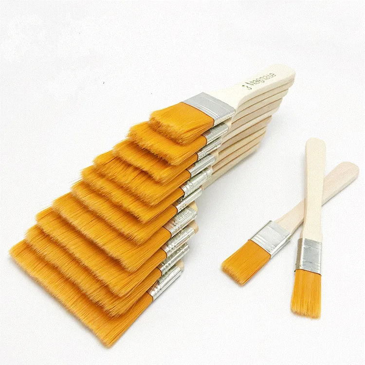 Oil painting brush nylon watercolor paintbrush wood handle barbecue oil painting tool dust cleaning children art supplies