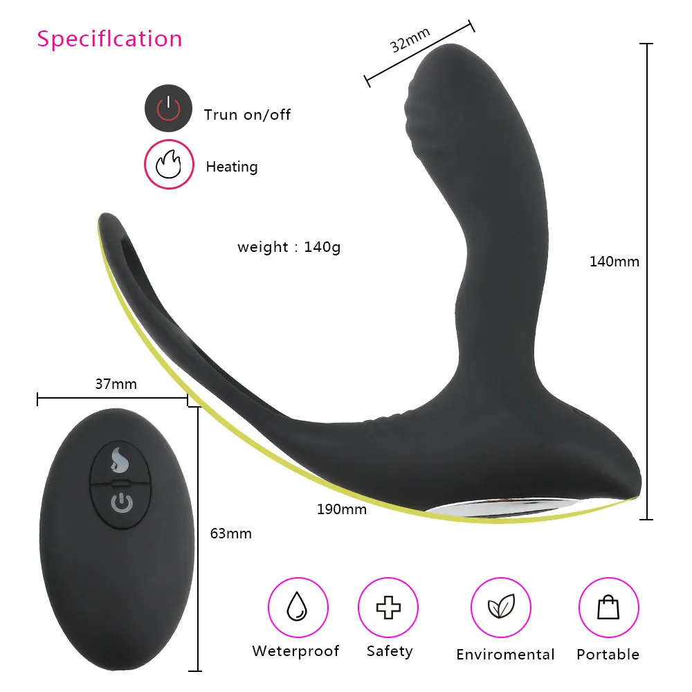 Prostaat Massage Perineum Stimulatie Butt Plug met Scrotum Ring Draadloos Afstandsbediening Anale Vibrator Seksspeeltjes Voor Heren Penis Training