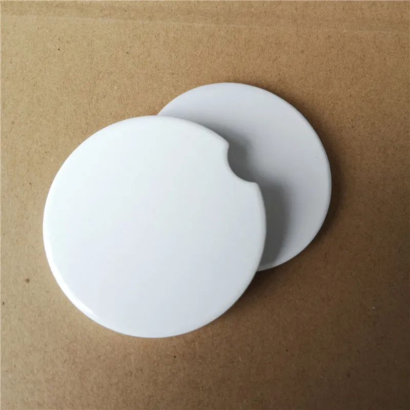 Sublimation Blank Car Ceramics Coasters 6.6*6.6cm Hot Transfer