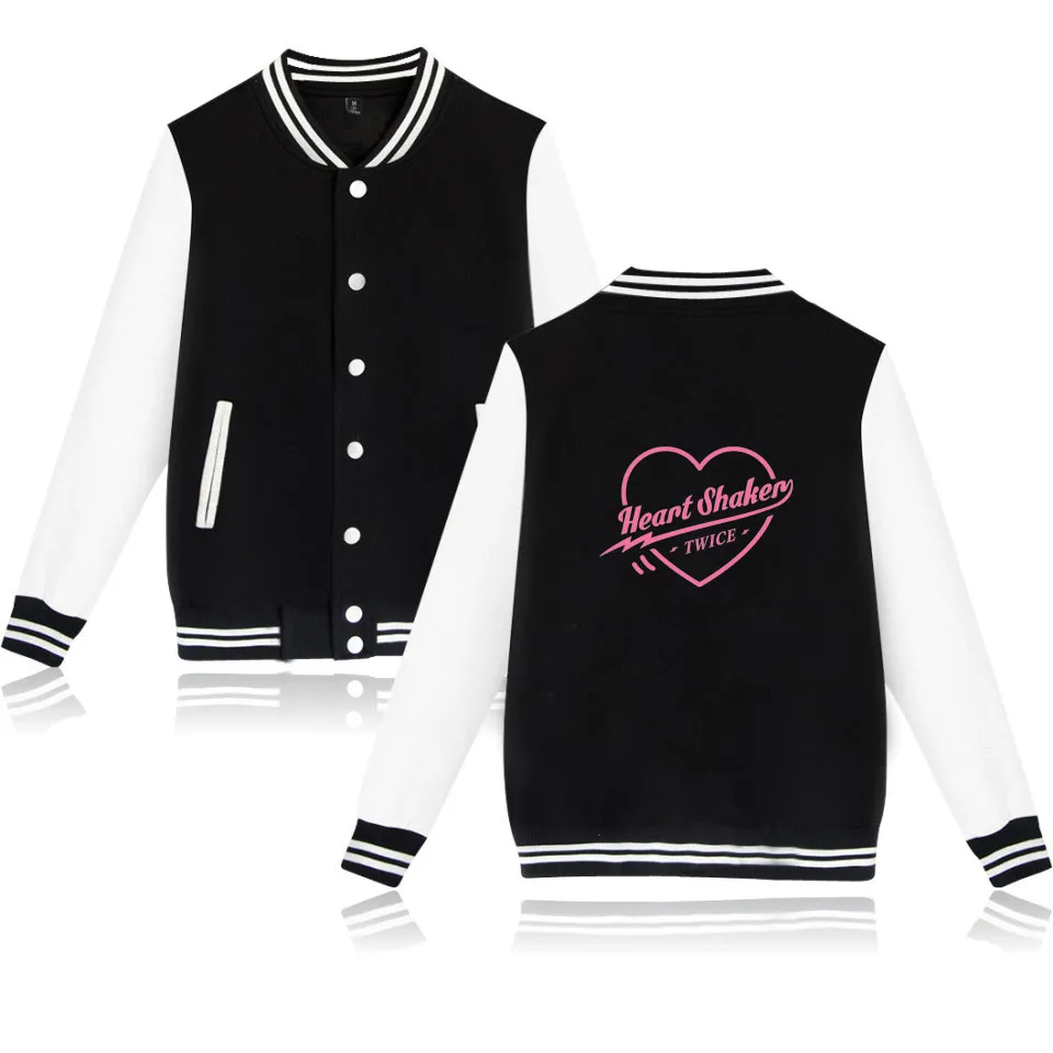 TWICE Baseball Jacket for Men and Women V-Neck Outerwear with Full