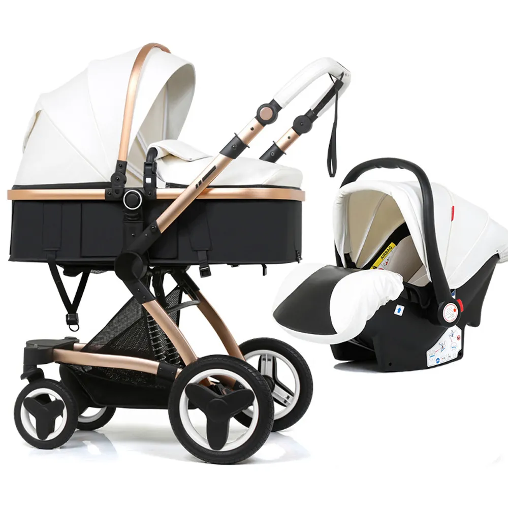 Portable baby Stroller with Car Seat Comfort 0-4 Years Old Stroller Travel System Folding