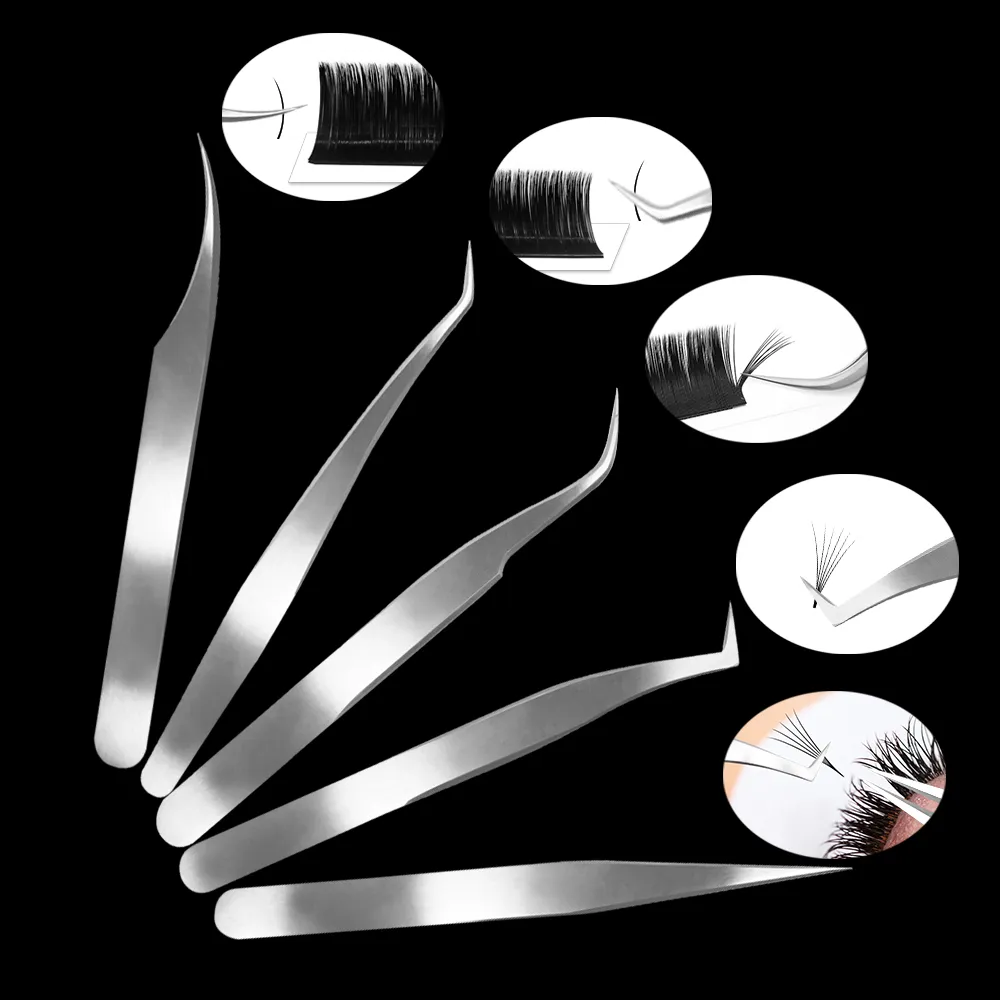 Wimpernverlängerungs-Lockenwickler, gerade Spitze, Edelstahl, Wimpernpinzette