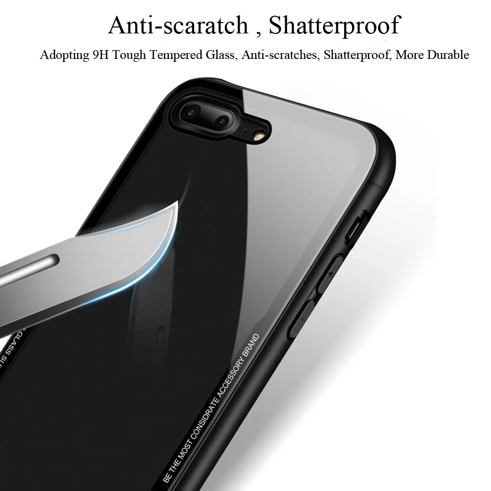 Cell Phone Cases Quality Luxury 9H Tempered Glass Transparent Slim Shockproof Soft Silicone Edge Phone Case Cover For iPhone Pro X XR XS Max 8 7 6S Plus Q809