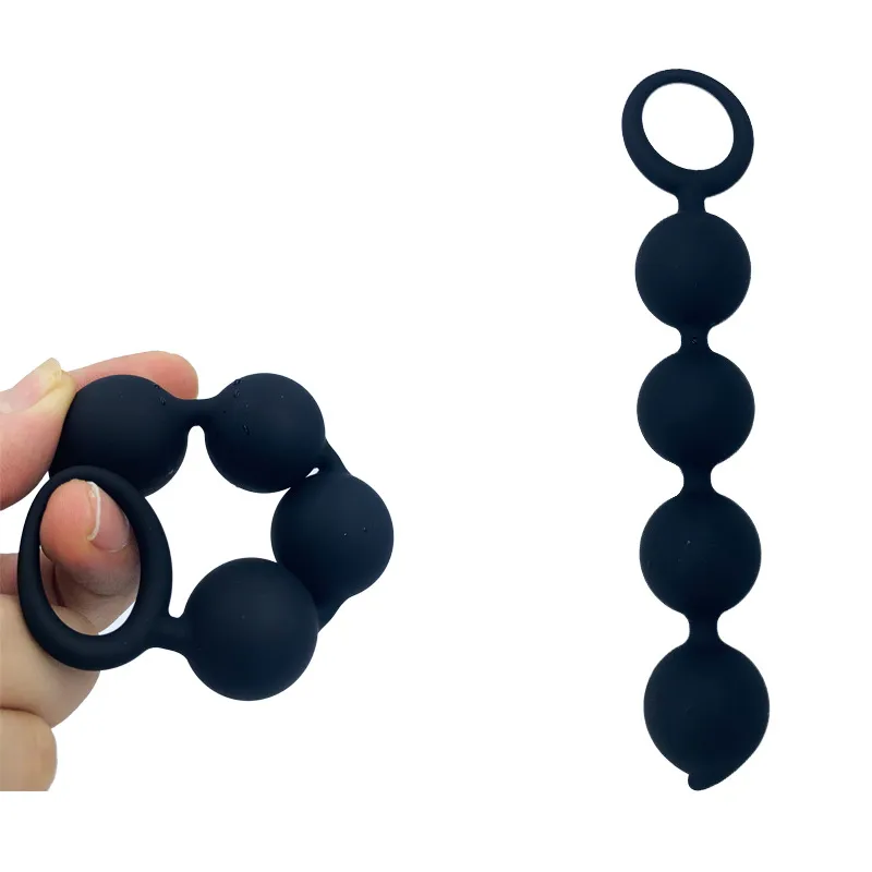 4-częściowy silikonowy silikonowy wtyczka analna z pull pierścieniowa zabawka dla dorosłych dostaw hurtowych